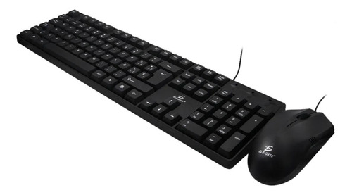 Kit De Teclado Y Mouse Ele-gate Español De Color Negro St01 