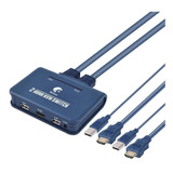 Chaveador E Seletor Usb Kvm Hdmi 2 Portas