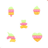 Kit 45 Aplique Pop It Candy Sortido Para Laço Tiara Infantil