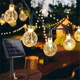 Guirnalda De Luces Solar 11m 60 Foco Exterior Jardin 8 Modos