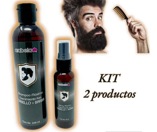 Kit Shampoo Y Spray Máximo Crecimiento Para Cabello Y Barba