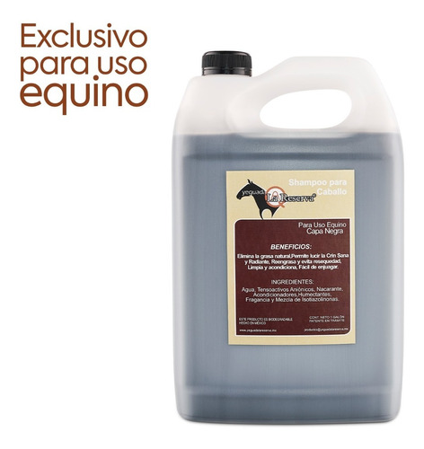 Shampoo De Caballo Uso Equino Capa Negra Yeguada La Reserva