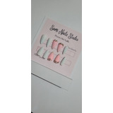 Press On Nails Full Set White And Pink Con Brillo Y Strass.