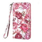 Para iPhone 12 /12 Pro Funda Billetera Cuero Pintado - Rosas