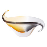 Vaso Centro De Mesa Murano Decorativo Half Cinza Jolitex