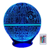 Lámpara Led 3d Estrella Muerte Star Wars Ubs Touch 7colores 