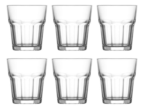 Set X 6 Vaso Transparente Vidrio Aras 305 Ml Whisky 