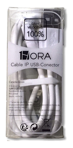 Cable 1hora Usb 2.1a Para iPhone Uso Rudo Carga Rapida Datos