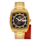 Relógio Orient Masculino Quadrado Dourado Automático Aço.