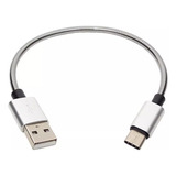 Cabo Usb-c Tipo C Xiaomi C/4  Prata- 0,20 Cm Curto, Pequeno