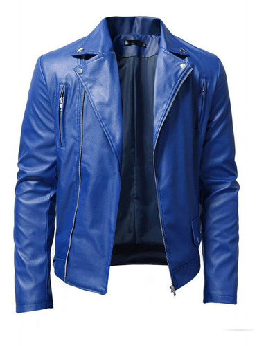 Chaqueta De Cuero Q Para Hombre, Moderna, Cuello Alto, Estil