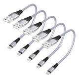 Paquete De 5 Cables Lightning Cortos (8 Pulgadas), [certific