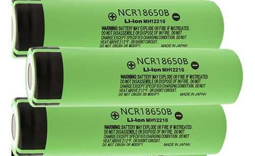 3 Bateria Li-ion Recarregável Ncr 18650b 3.7v 