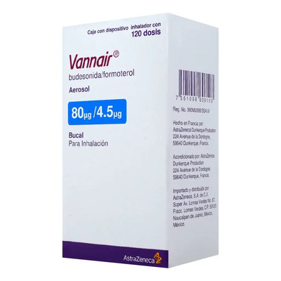 Vannair Suspensión En Aerosol 80 Mcg\u002F4,5 Mcg, 1 Frasco 120 Dosis | Meses sin interés