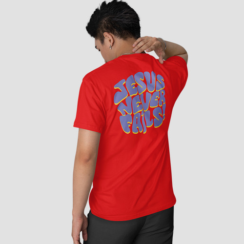 Camiseta Unissex Básica Evangélica Algodão Jesus Never Fails