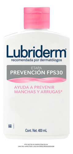 Crema Líquida Lubriderm Etapa Prevención Fps 30 400ml Tipo De Envase Botella