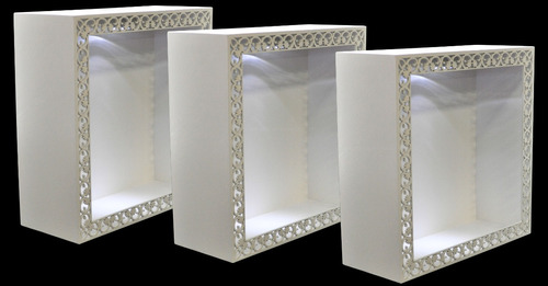 Trio Nicho Quadrado Arabesco Led 31x31x12 Laser Mdf Pintado