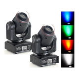 Kit 2 Moving Head Led Spot 30w Disco Cores E Desenhos Dmx