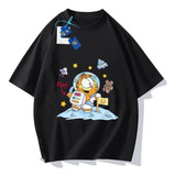 Camiseta Con Estampado Creativo Garfield Cat Astronauta
