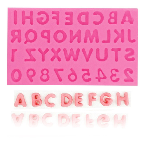 Molde Silicona Abecedario Letras Números 1 Cm Repostería 