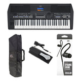 Teclado Yamaha Psr-sx600 + Fonte+ Capa +pedal +fone