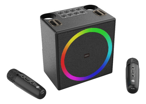 Misik - Bocina Bluetooth Karaoke - 2 Microfonos- Sd, Fm, Aux Color Negro