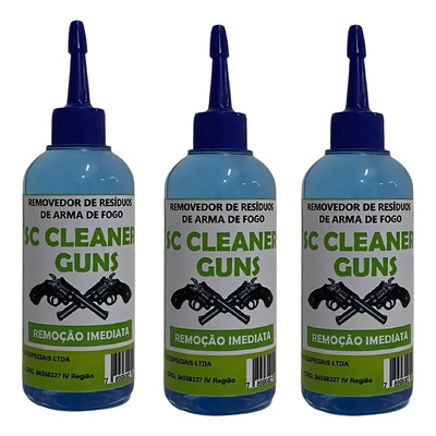 3 Removedor De Chumbo Pólvora Limpeza De Armas De Fogo 100ml