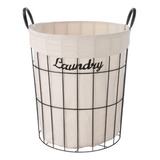 Canasto Organizador Laundry Con Rejillas De Aluminio 30x40cm