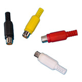Ficha Conector Jack Rca Hembra Plastico Color Cable X 8 Htec