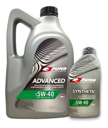 Aceite Puma 5w40 Sintetico Diesel Nafta Gnc 5 Litros +regalo