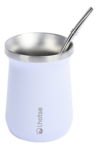 Mate Acero Inoxidable Con Bombilla Lhotse White