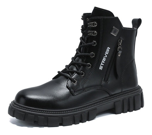 Botas Martin Botas De Moto De Cuero Negro Para Hombre