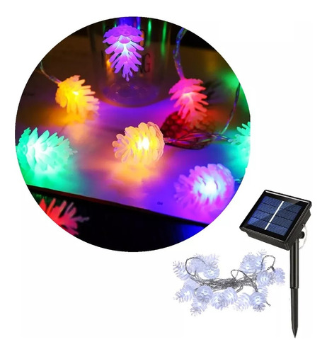 Guirnalda Navideñas Solar Luces Solares Piña Arbol 6mt 30led