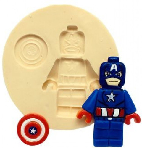 Molde De Silicone Lego Capitão América, Vingadores Rb442