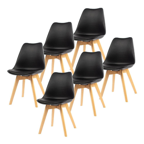 Set 6 Sillas Eames Tulip Asiento Acolchado Comedor Sala