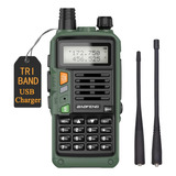 Green  Uv-s9x3 5w Tri-band Radio (uv-5r 3ª Gen) Cargador Usb