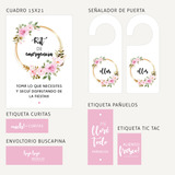 Kit Imprimible Emergencias Baño - Floral Ross