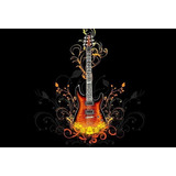 Vinilo Decorativo 60x90cm Guitarra Musica Rock M3