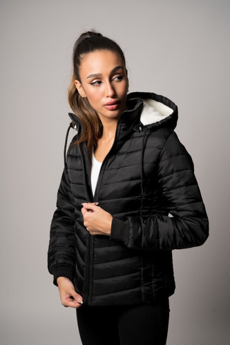 Campera Inflada Mujer Con Polar  Abrigada Inflable