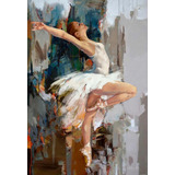 Bailarina Tipo Oleo C/marco Canvas Cuadro Decorativo