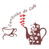 Adesivo Vinil Decorativo Para Parede Sala Quarto Cozinha Cantinho Do Café Xícara Coração