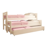 Cama Nido Triple Con Marinera Madera Maciza Pintada + Envio!