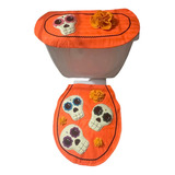 Juego De Fundas Baño Calaveritas Día De Muertos De Fieltro