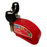 Candado Para Freno De Disco De Moto Con Alarma 110 Db Color Color Rojo