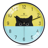 Lafocuse Reloj De Pared Silencioso De Gato Negro Sin Tictac