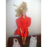 Muñeca Barbie Mattel Argentina 1966 Con Tres Vestidos Xii160