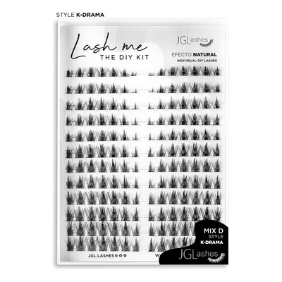 Extensiones De Pestañas Diy. Clusters Lash Me Jglashes Color K-drama Espesor 1 mm Largo 1.4 cm Tipo de curvatura D | Envío gratis
