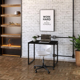 Mesa Escrivaninha Para Escritório Office 0,90m Dynamica Cor Preto Ônix / Est.preta