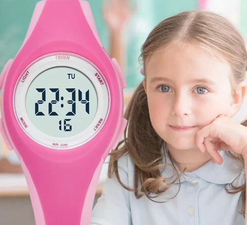Reloj Led Infantil Digital Contra Agua Niños Nado Alarma
