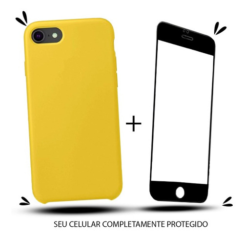 Kit Capinha + Película 3d Compatível Com iPhone 7/8/ Se 2020